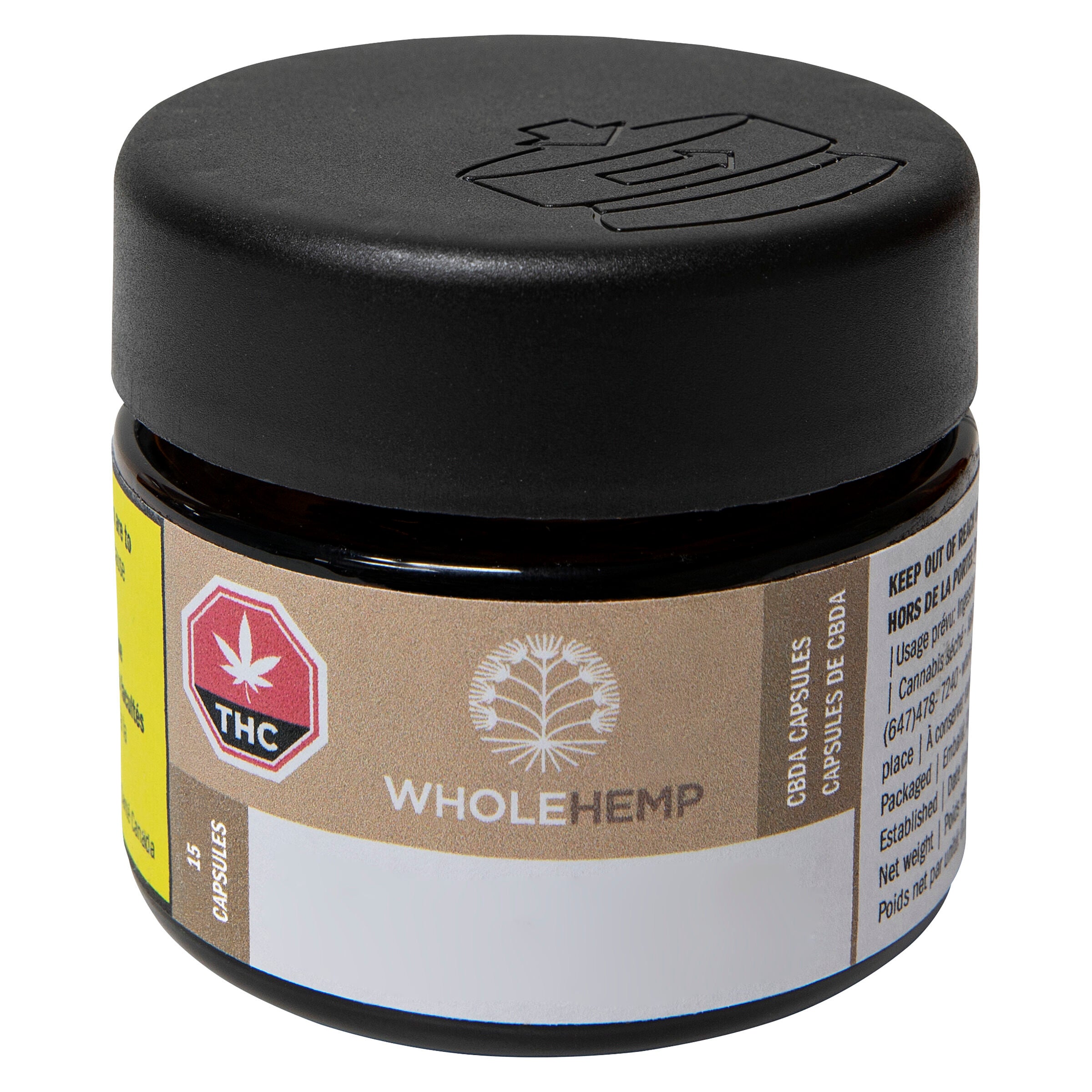 Cannabis Product CBDA Capsules by WholeHemp - 1
