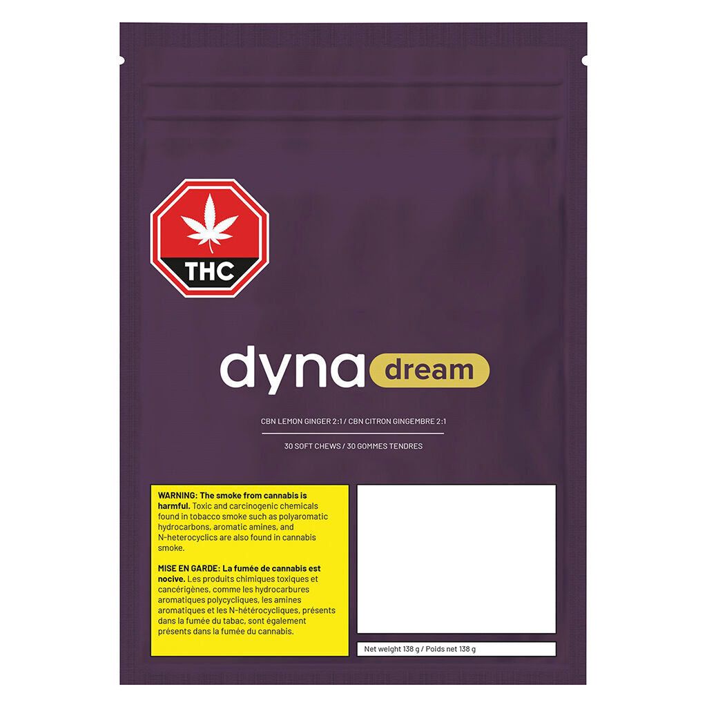 Cannabis Product Lemon Ginger CBN 2:1 Soft Chews by DynaDream - 0